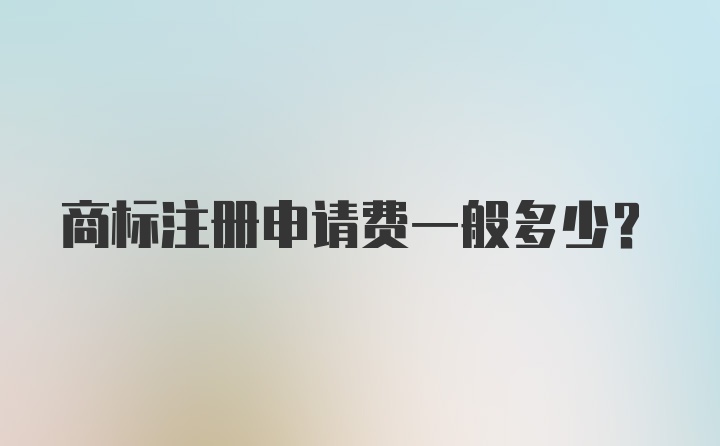 商标注册申请费一般多少？