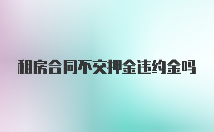 租房合同不交押金违约金吗