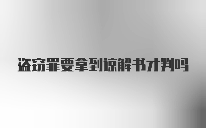 盗窃罪要拿到谅解书才判吗