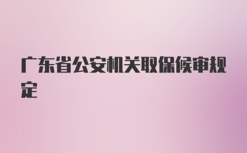 广东省公安机关取保候审规定