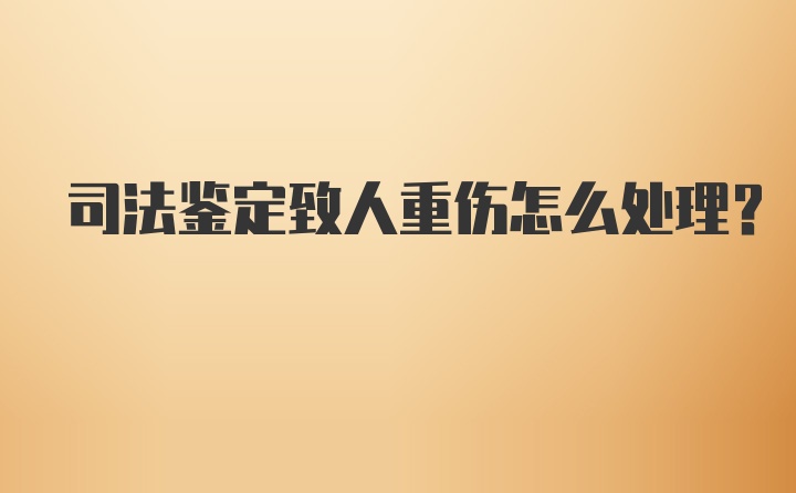 司法鉴定致人重伤怎么处理？