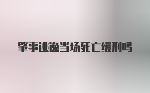 肇事逃逸当场死亡缓刑吗