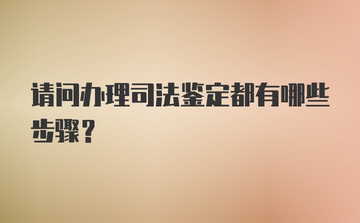 请问办理司法鉴定都有哪些步骤？