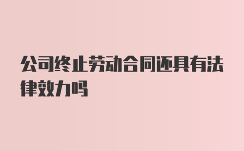 公司终止劳动合同还具有法律效力吗