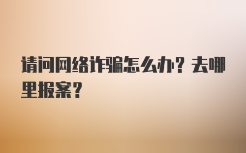 请问网络诈骗怎么办？去哪里报案?