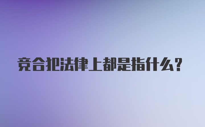 竞合犯法律上都是指什么？