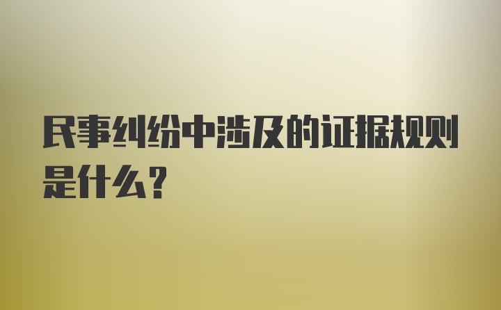 民事纠纷中涉及的证据规则是什么？