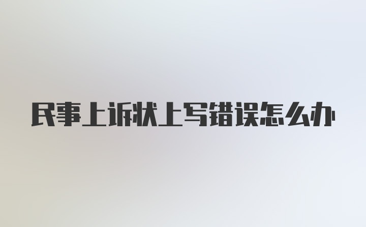 民事上诉状上写错误怎么办