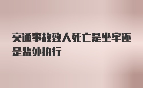 交通事故致人死亡是坐牢还是监外执行