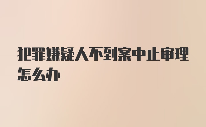 犯罪嫌疑人不到案中止审理怎么办