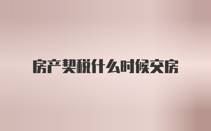 房产契税什么时候交房