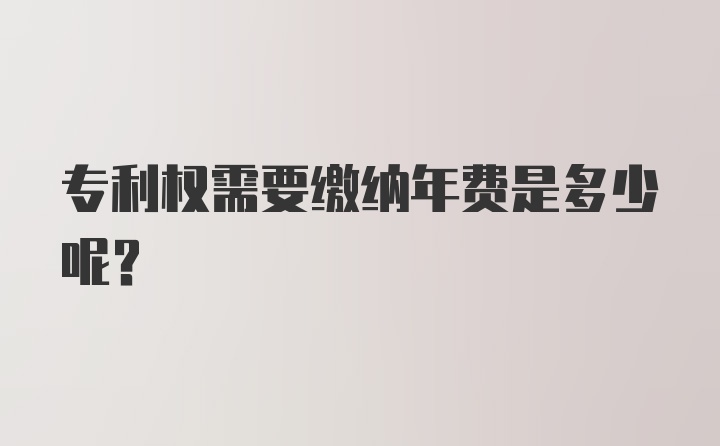 专利权需要缴纳年费是多少呢？