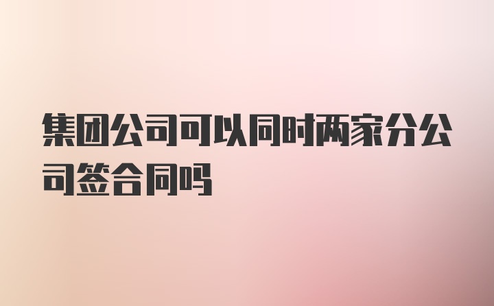 集团公司可以同时两家分公司签合同吗