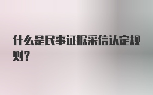 什么是民事证据采信认定规则？