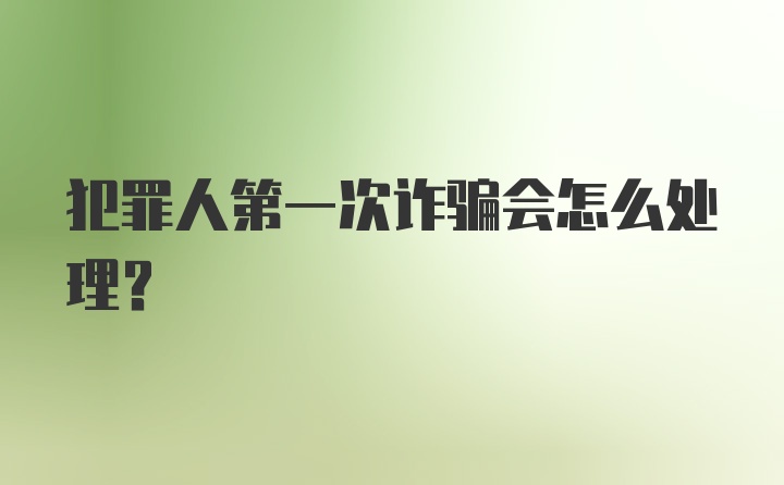 犯罪人第一次诈骗会怎么处理？