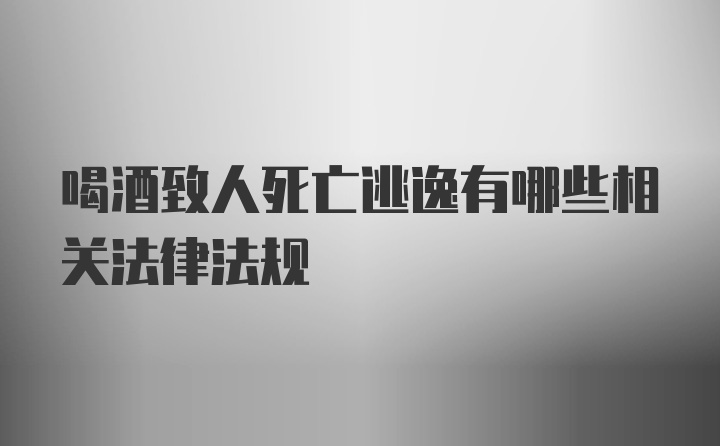 喝酒致人死亡逃逸有哪些相关法律法规