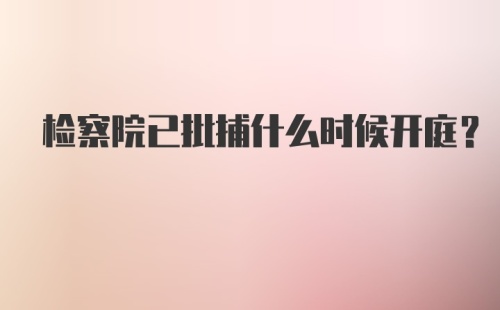 检察院已批捕什么时候开庭？