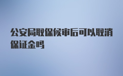 公安局取保候审后可以取消保证金吗