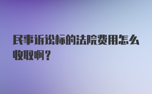 民事诉讼标的法院费用怎么收取啊？