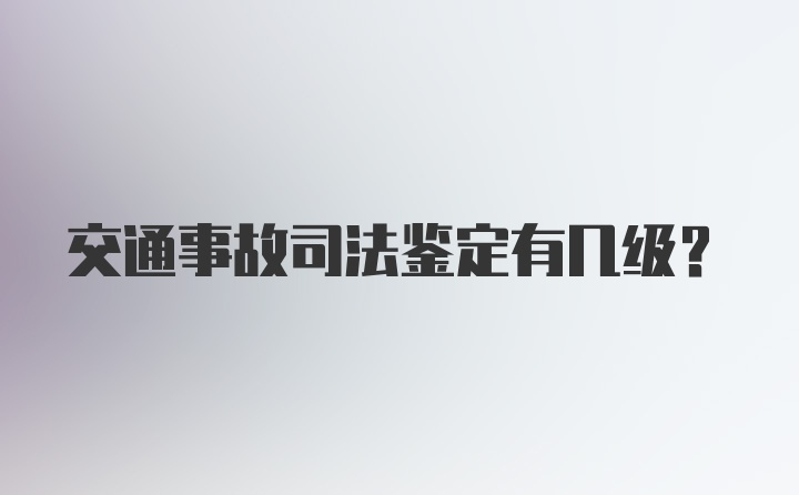 交通事故司法鉴定有几级？