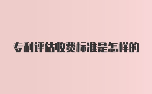 专利评估收费标准是怎样的