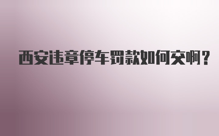 西安违章停车罚款如何交啊？