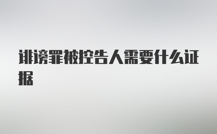 诽谤罪被控告人需要什么证据