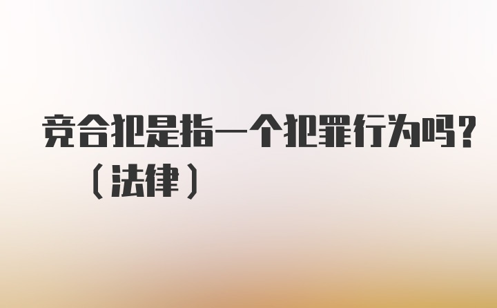 竞合犯是指一个犯罪行为吗? (法律)