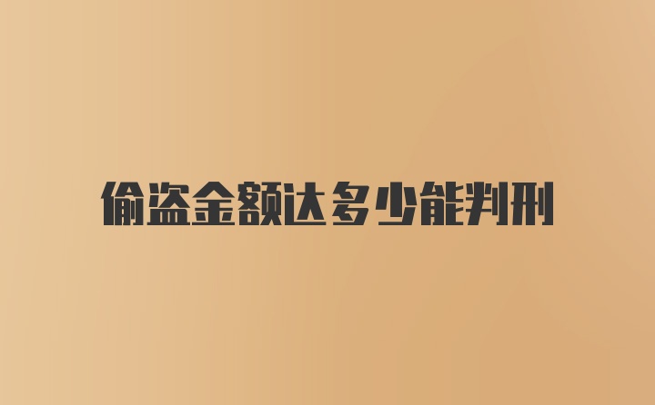 偷盗金额达多少能判刑