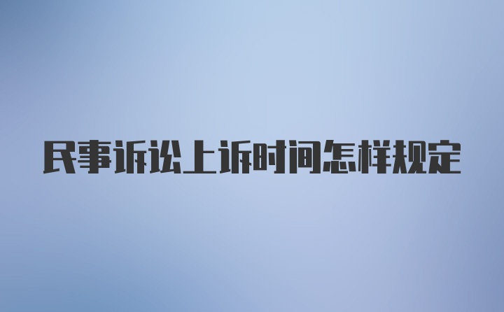 民事诉讼上诉时间怎样规定