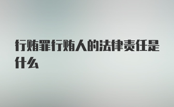 行贿罪行贿人的法律责任是什么