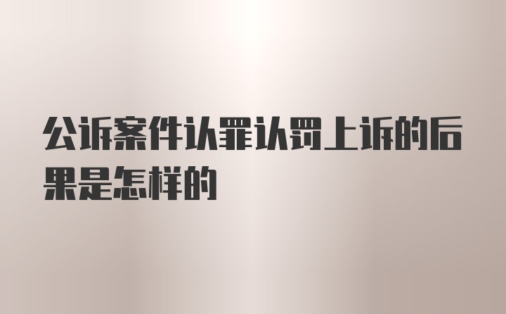 公诉案件认罪认罚上诉的后果是怎样的