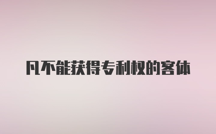 凡不能获得专利权的客体