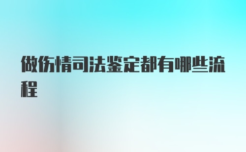 做伤情司法鉴定都有哪些流程