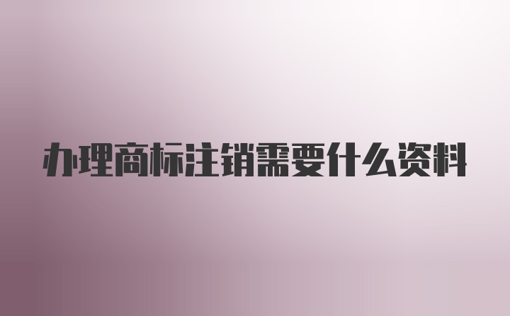 办理商标注销需要什么资料