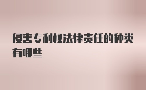 侵害专利权法律责任的种类有哪些