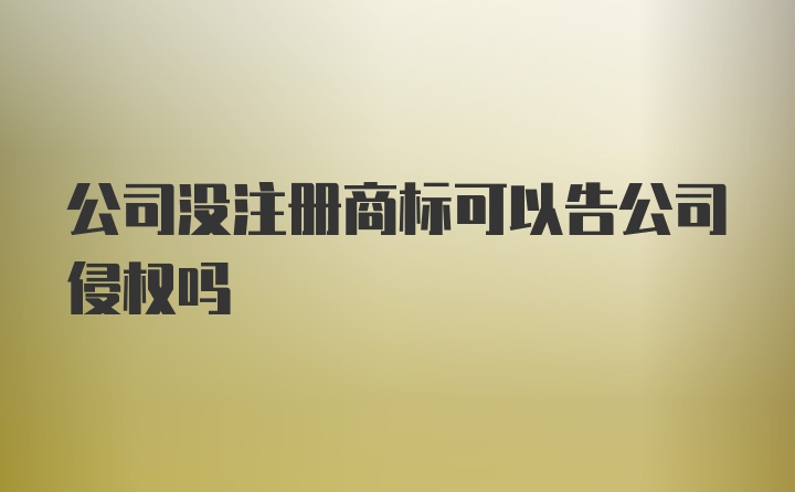 公司没注册商标可以告公司侵权吗