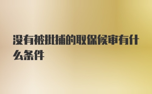 没有被批捕的取保候审有什么条件