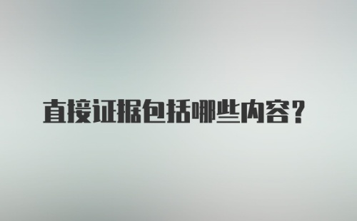 直接证据包括哪些内容？