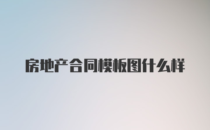 房地产合同模板图什么样