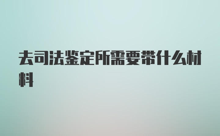 去司法鉴定所需要带什么材料