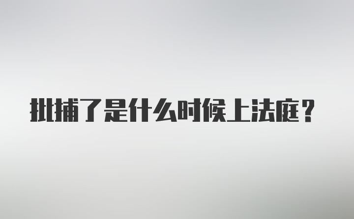 批捕了是什么时候上法庭？