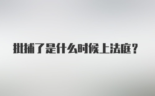 批捕了是什么时候上法庭？