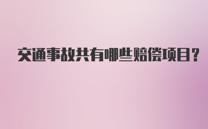 交通事故共有哪些赔偿项目？