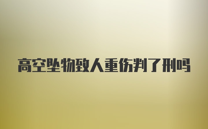 高空坠物致人重伤判了刑吗