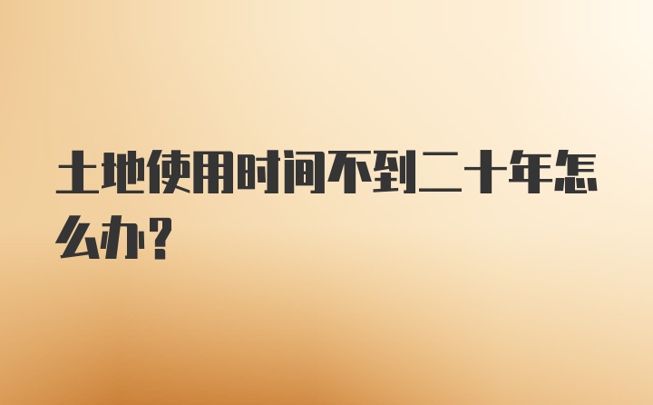 土地使用时间不到二十年怎么办？