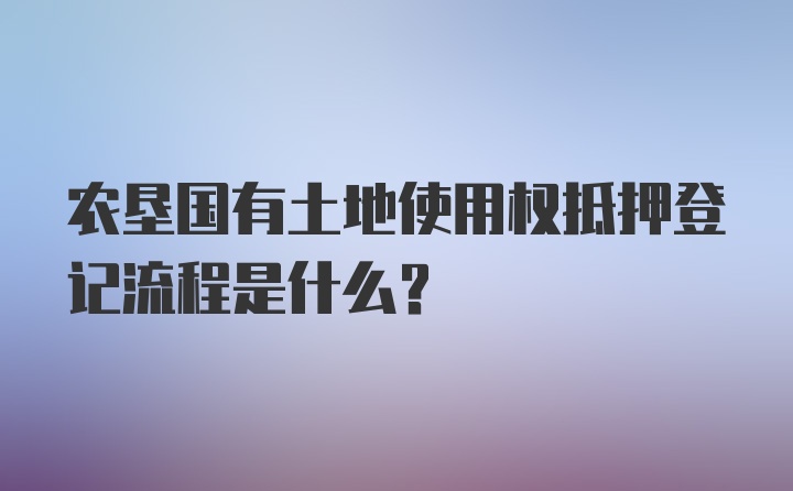 农垦国有土地使用权抵押登记流程是什么?