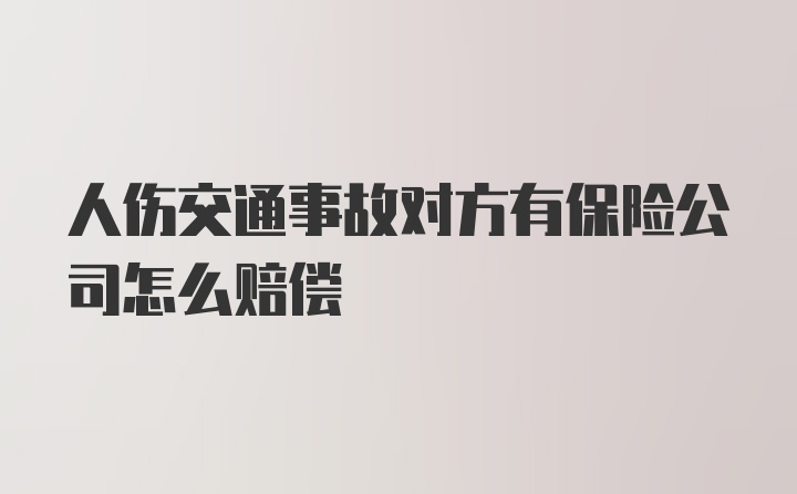 人伤交通事故对方有保险公司怎么赔偿