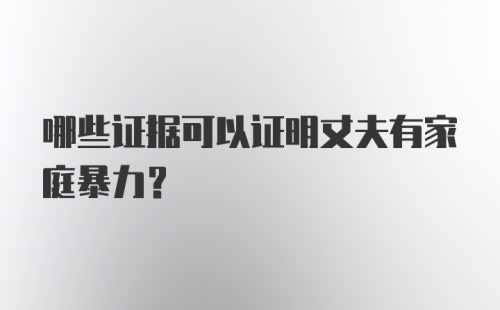 哪些证据可以证明丈夫有家庭暴力?