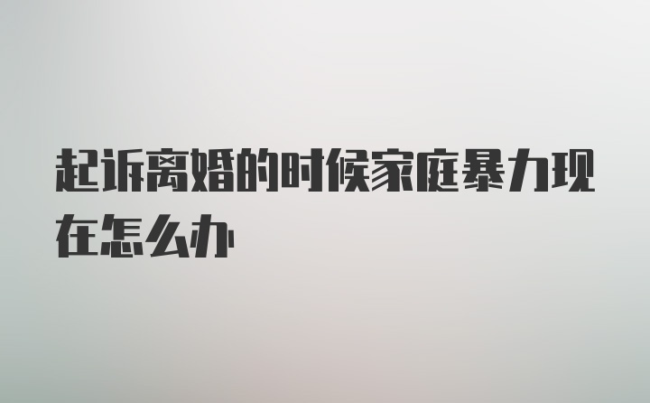 起诉离婚的时候家庭暴力现在怎么办